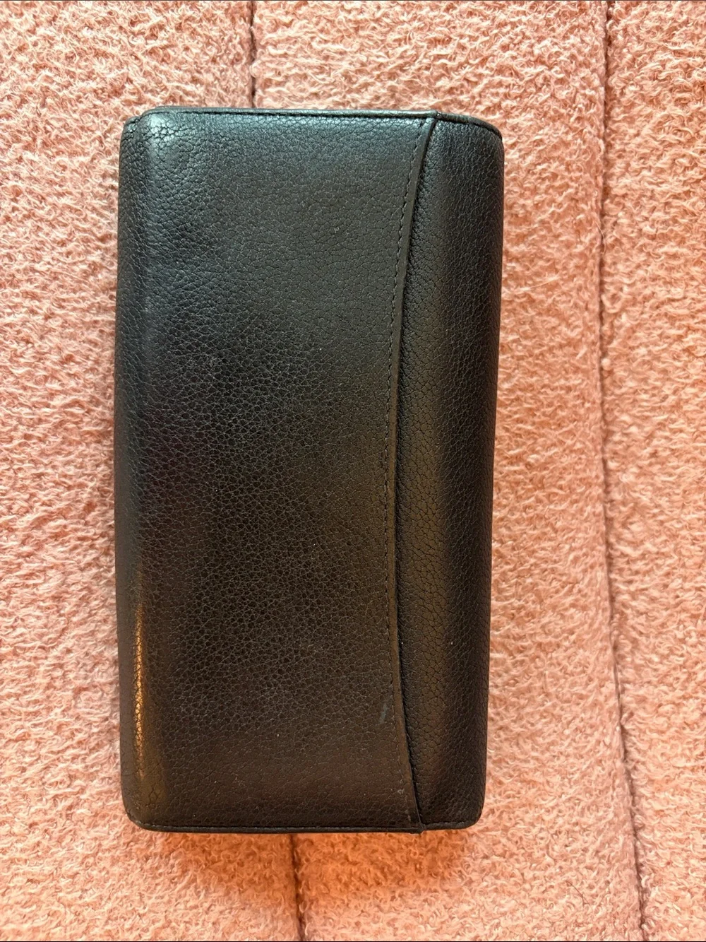 Louis Vuitton Black Leather Key & Card Holder with Gold LV Emblem AUTHENTIC